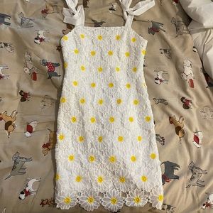 Sunflower tied mini body con dress